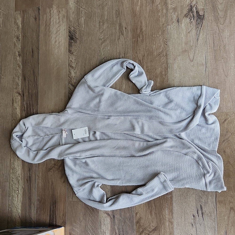 Wrap cardigan waffle knit